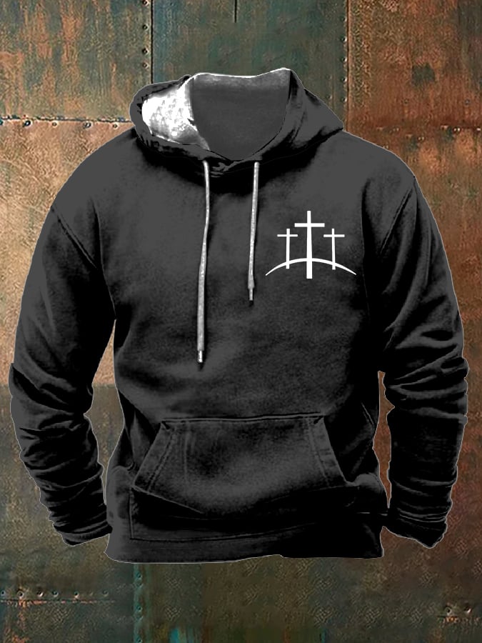 Men's Faith Printed Casual Hooded Sweatshirt