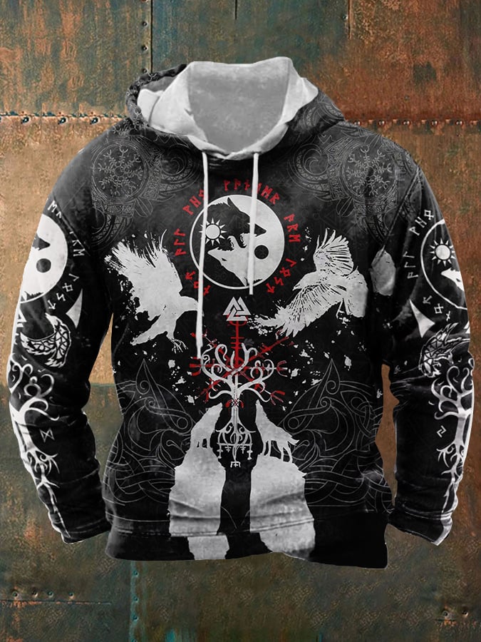 Men's Viking Casual Print Hoodie