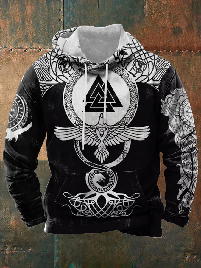 Men's Viking Print Hoodie