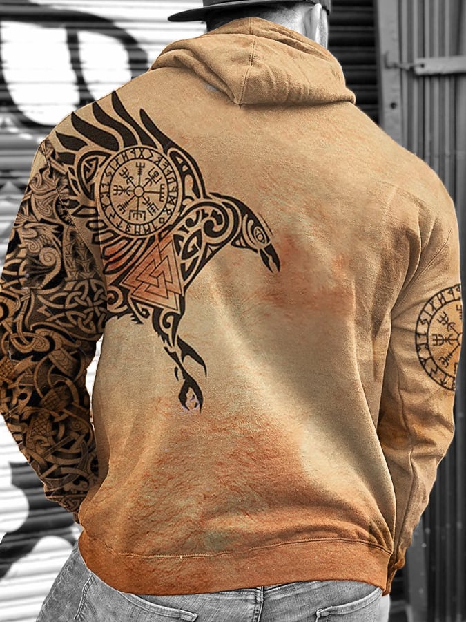 Men's Viking Casual Print Hoodie