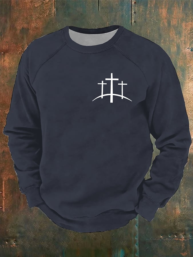 Men's Faith Print Raglan Crew Neck Sweatshirt