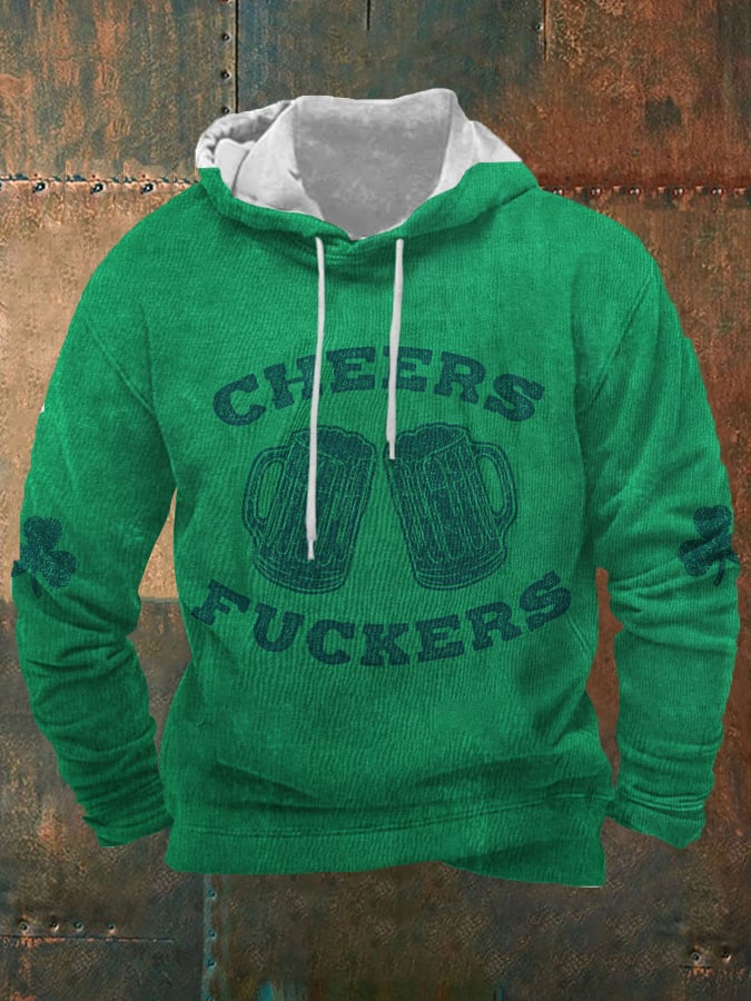 Men's Cheers Fuckers St. Patrick's Day Beer Mug Hoodie