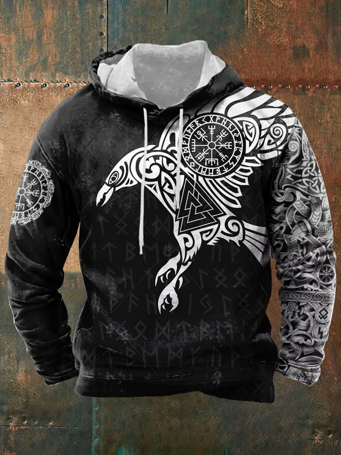 Men's Viking Casual Print Hoodie