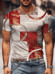 Men's Retro Geometric Art Print T-Shirt