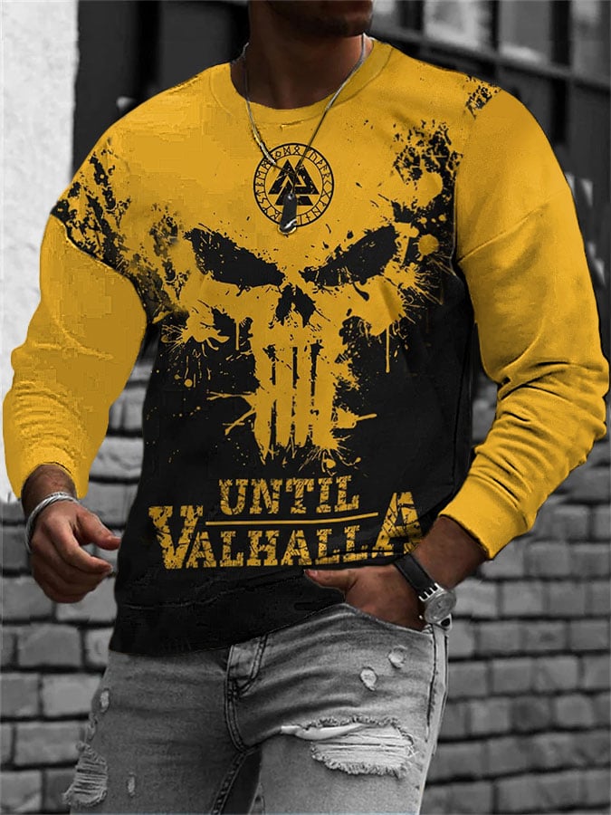 Men's Viking Skull Casual Printed Sweatshirt