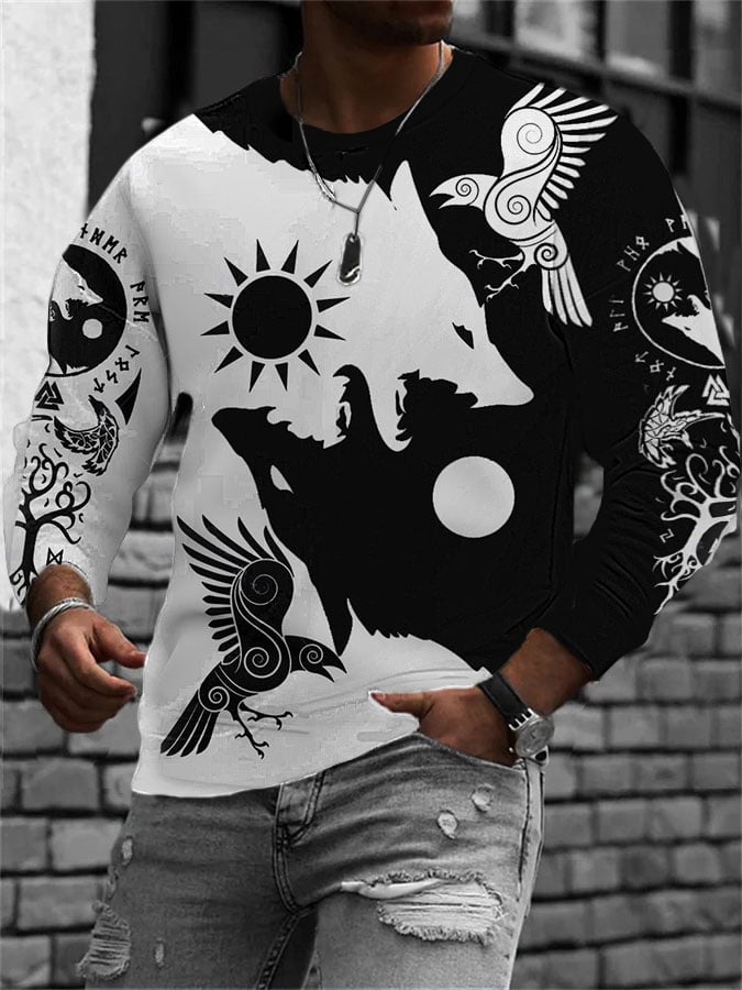 Men's Viking Casual Printed Sweatshirt