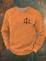 Men's Faith Print Raglan Crew Neck Sweatshirt