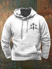 Men's Faith Printed Casual Hooded Sweatshirt