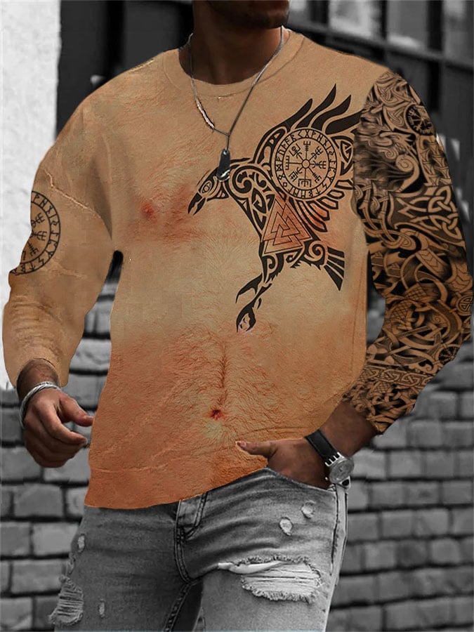 Men's Viking Casual Printed Sweatshirt