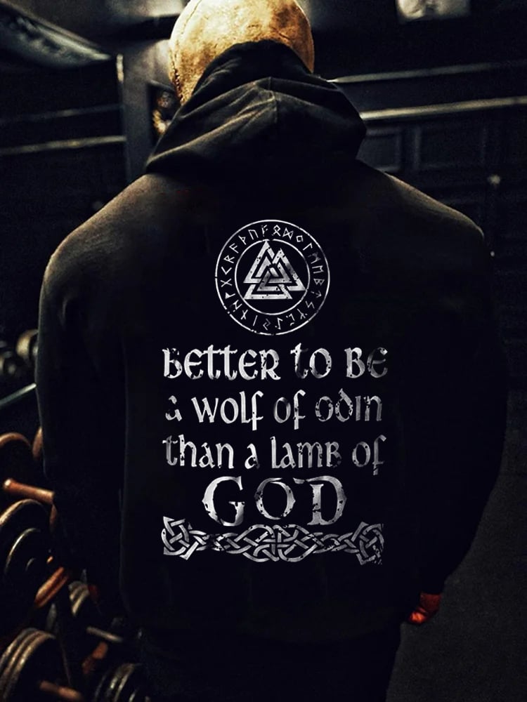 Men's Viking Quote Casual Print Hoodie