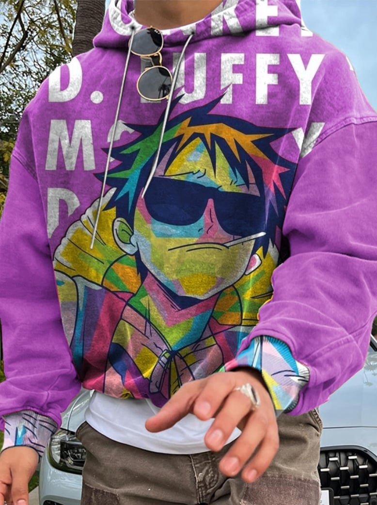 Men's Stylish Comic Print Hoodie