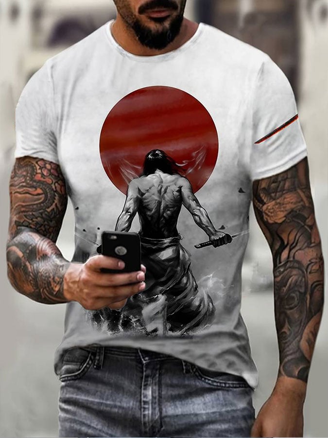 Men's Japanese Samurai Print T-Shirt