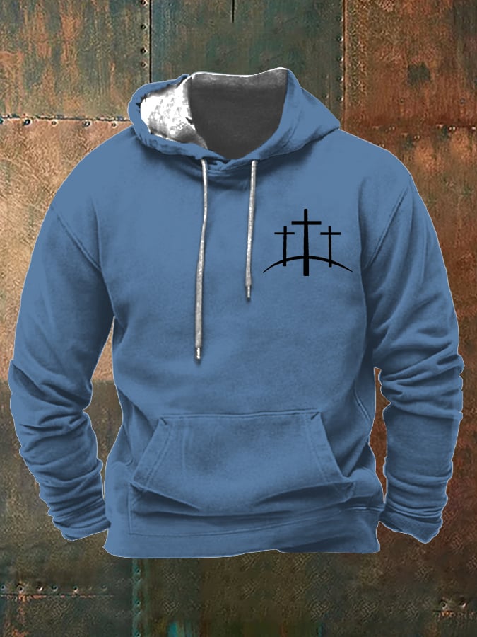 Men's Faith Printed Casual Hooded Sweatshirt